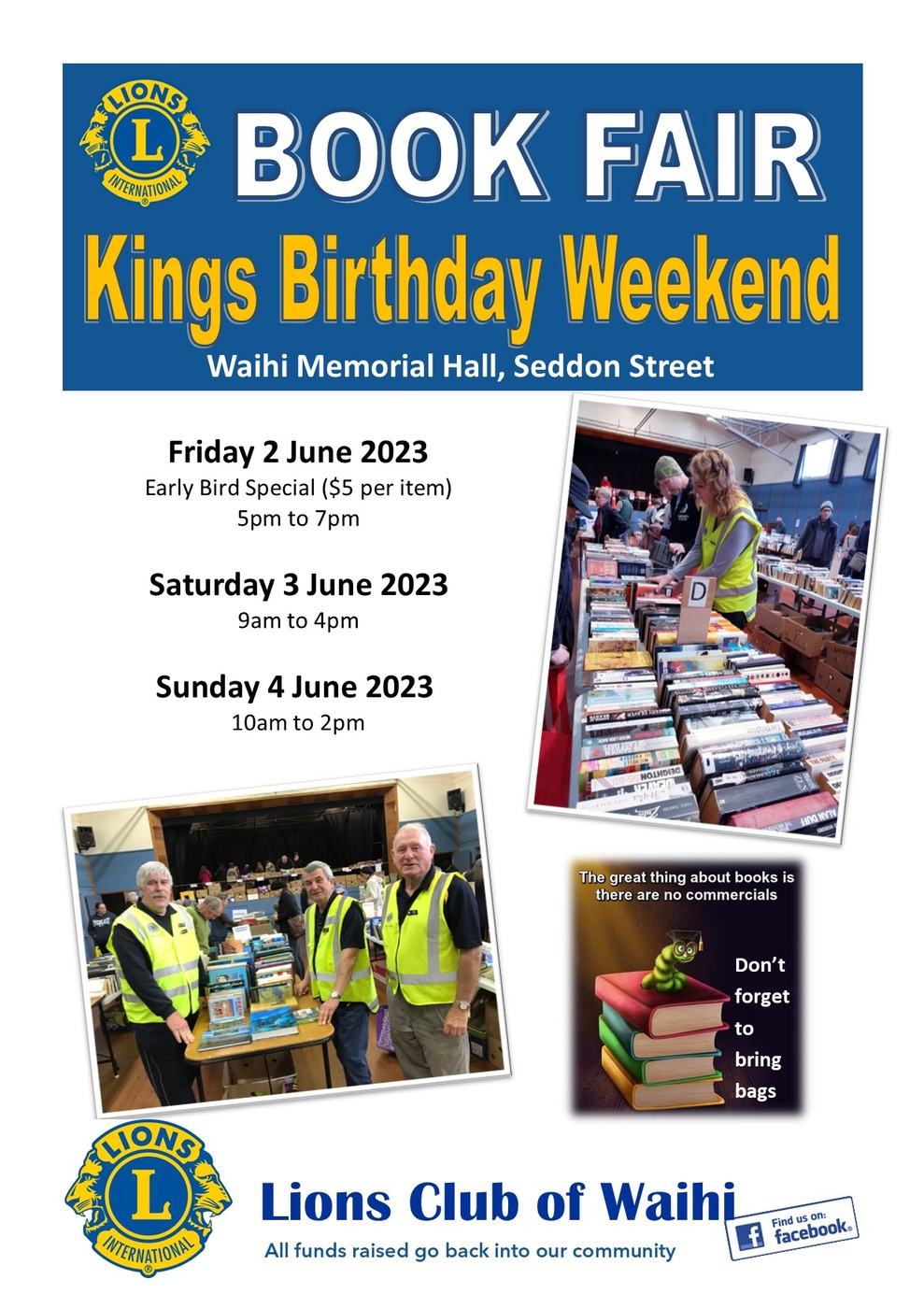 Waihi Lions Book Fair King's Birthday GO Waihi