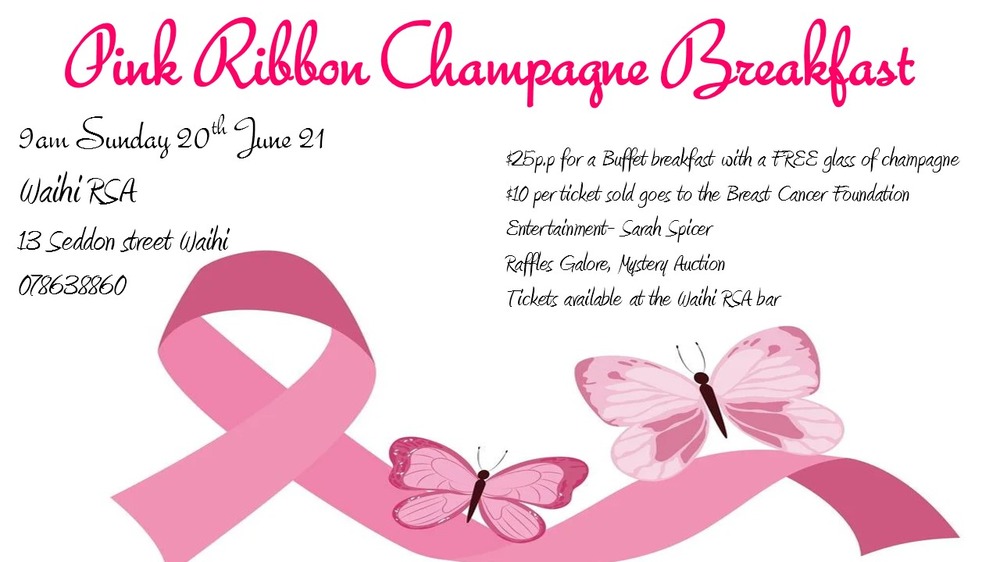 Waihi RSA Pink Ribbon Breakfast | GO Waihi